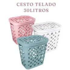 Cesto Telado 30 Litros Com Tampa