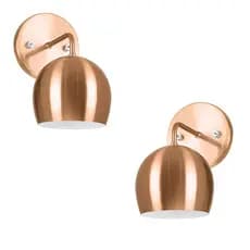 Kit 2 Arandela Aluminio Bola New Cobre 23x25cm