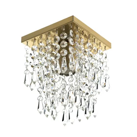 Lustre Plafon De Cristal Acrilico Spark Dourado Maravilhoso