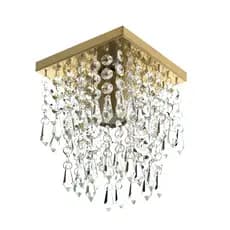Lustre Plafon De Cristal Acrilico Spark Dourado Maravilhoso