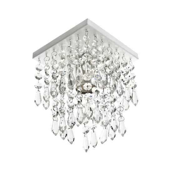Lustre Plafon De Cristal Acrilico Spark Branco Maravilhoso