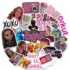 Kit 40 Adesivos anos 2000s Girls Aesthetic a prova d'água para Laptop, Kindle, Planner, Agenda