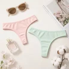 Kit 3 Calcinhas Tanga Feminina Fio 100% Algodão Conforto Macio Cores Lisa