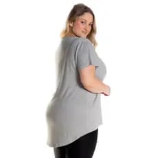 Blusa Blusinha Plus Size Max Alongada Long Feminina Tampa Bumbum 1126-C2