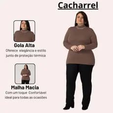 Blusa De Inverno Cacharrel Gola Alta Moda Feminina Plus Size Até G4 1130-C10
