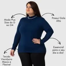 Blusa Manga Longa Cacharrel Feminina De Viscolycra Plus Size 1130-C7