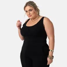 Regata Plus Size Moda Feminina De Viscolycra Alça Larga Conforto 1162-A