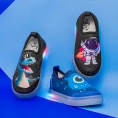Tenis Masculino Infantil Casual Menino Calce Facil com LED Funfy 550A