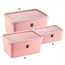 Conjunto Com 3 ou 5 Potes Porta Mantimentos Retangular Multiuso Varias Cores Multi Plástico - UZ