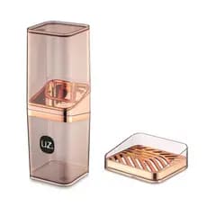 Conjunto Luxo Banheiro Porta Escova de Dentes e Saboneteira Em 4 Cores - UZ