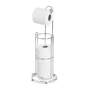 Suporte Porta Papel Higiênico Class de Chão Com Dispenser 4 Rolos Niquelart