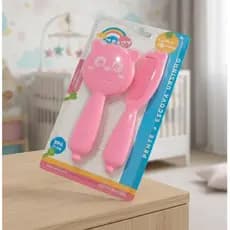 Kit Escova e Pente New Baby Ursinho Para Bebê Infantil Macio Delicado Recém-Nascido BPA Free