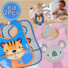 Babador Impermeável Lavável Velcro Bebês Coletor Reutilizável  Lavável Menino Menina Clingo
