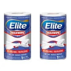 2 Rolos Panos de Limpeza Elite Maxwipe Reutilizável, 50 unidades de 21,5x22 cm