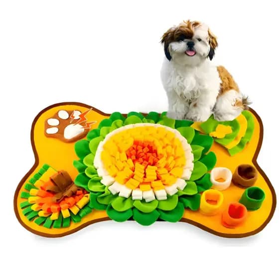 Tapete Interativo Pet Brinquedo Petiscos Anti-stress Farejar Olfativo Distrair Cachorro Gatos