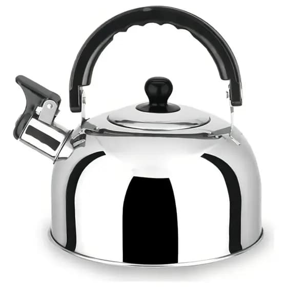 Chaleira Com Apito Inox Vermelha Cozinha Água Ferver 2L Azul Amarelo Preto