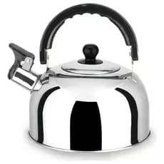 Chaleira Com Apito Inox Vermelha Cozinha Água Ferver 2L Azul Amarelo Preto