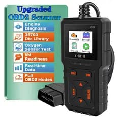 Scanner Automotivo Profissional V619 (Preto) Leitor Obd2 Detector de falhas - Diagnóstico Display Colorido - Completo