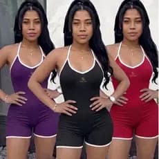 Macaquinho Feminino Alça Fina Fitness Academia Suplex Premium Macacão Treino Alcinha Transparência Modelador