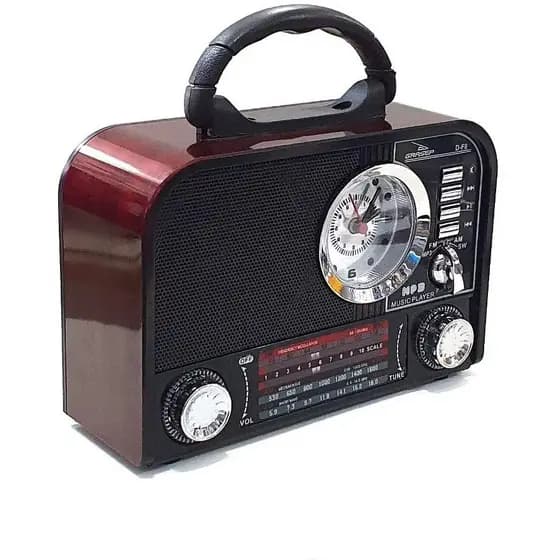 CAIXA DE SOM GRASEP D-F8 RETRÔ MARROM BT 8W RMS