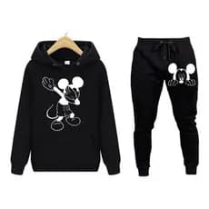 kit moletom Mickey calça e blusa canguru capuz unissex