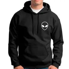 Blusa de frio casaco moletom Aliem masculino canguru e capuz promoção