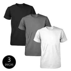 Kit Combo 3 Camisetas Lisas Básicas Masculinas malha confortável 100% algodão Camiseta estilo Slim