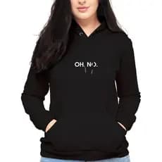 Blusa moletom feminino Oh No canguru com capuz cores variadas