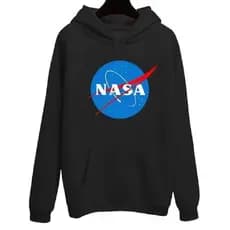 Blusa moletom NASA canguru com capuz blusão masculina