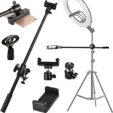 Barra Braço Horizontal Suporte Para Celular Iphone Tripé Pedestal Ring Light Microfone