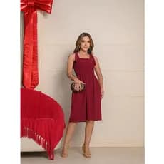 Vestido Curto Feminino Casual Lastex Alcinha  Barato Duas Formas de Usar