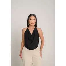 Cropped Feminino Gola Boba Dunas Fresquinha Regata Lisa Basica Frente Unica Moda Blogueira