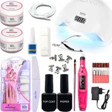 Kit De Unha Para Iniciantes Gel Completo Cabine Lixadeira