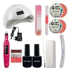 Kit Unhas De Gel Banho De Gel Cabine Led Completo Com Brinde