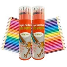 Lápis De Cor 24 Cores No Pote Com 1 Ou 2 Potes De Lápis Para Colorir E Pintar