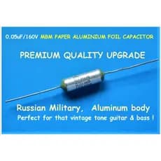 0,05uF /  50nf = 0.047uf 160v / 10%  Pure Wax Vintage Paper Capacitor.