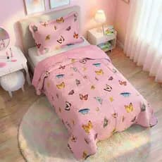 Kit Colcha Cobre Leito Solteiro Cama Infantil Menina Cama Infantil Menino Roupa de Cama Dupla Face