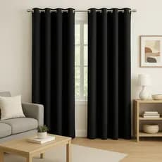 Cortina Oxford Liso Ilhós Para Sala E Quarto 3,00x1,70m Janela Porta Poliéster Para Varão Cozzilar