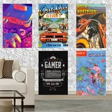 Quadros Decorativos Jogos Retro Games Gamer Mario Zelda Antigo Nintendo