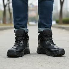 Coturno Bota Militar Masculina Tática Motociclista Segurança PM Coturno Kyllper Conforto Extremo Verniz Brilhante