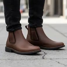 Botina Vaquejada Couro Legítimo Nobre Masculina Solado Gel Bota Chelsea Agro Masculina Confortável Couro Original
