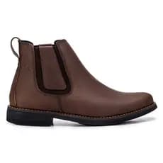 Bota Botina Masculina Couro Legitimo Chelsea Elástico Forrada