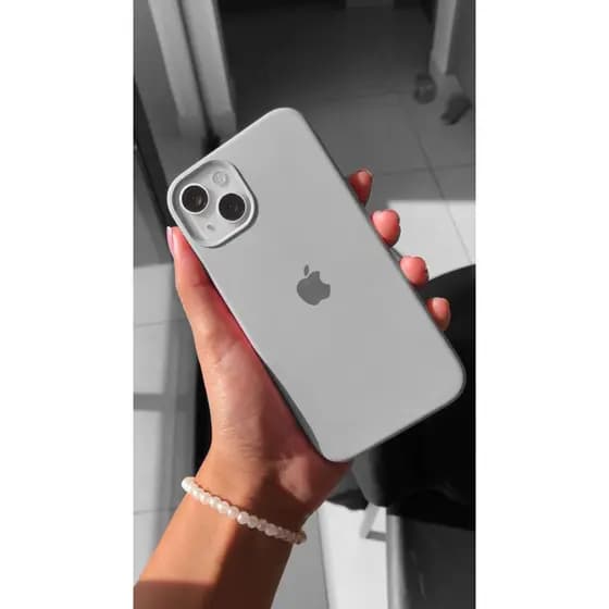 Capa Capinha Case Para Iphone de Silicone Cinza Antiderrapante modelo premium lisa ip: 11/12/13/14/15/16/17