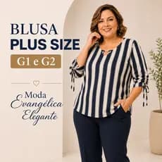 BLUSA FEMININA PLUS SIZE BLUSAS EVANGÉLICAS MANGA 3/4 MODA ELEGANTE