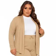 Cardigan Casaquinho Casaco Feminino Plus Size