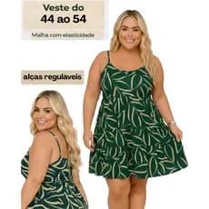 Vestido Plus Size Feminino Soltinho Curto Alcinha Moda Plus de Verão Praia