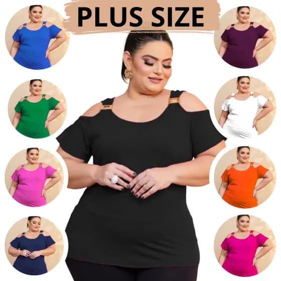 Blusa Ciganinha Plus Size Blusinha Pluz soltinha Blusas de verão tamanho grande