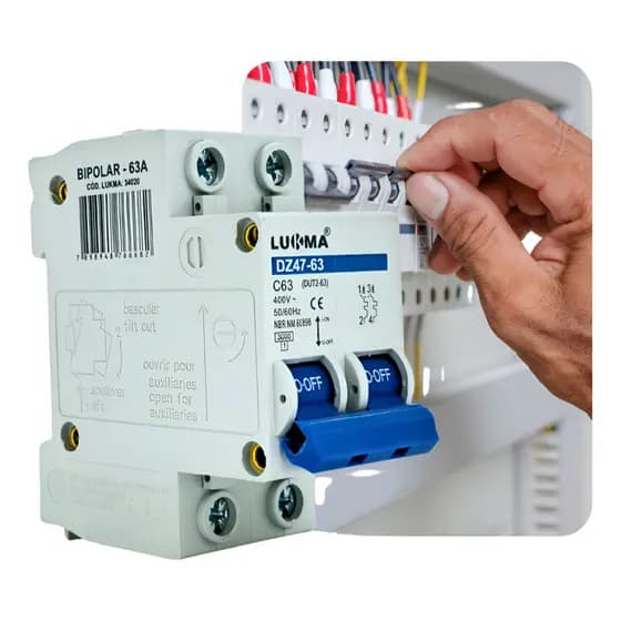 Disjuntor Bifásico 06a 10 16 20a 25 32a 40 50 63a Trilho Din