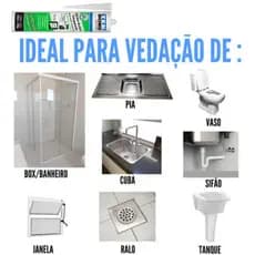 Silicone Transparente 256g Vedação Vidro Pia Box Tekbond Uso Geral