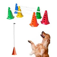 Kit  8 Cones Com Furo + 4 Barreiras Treinamento Pet